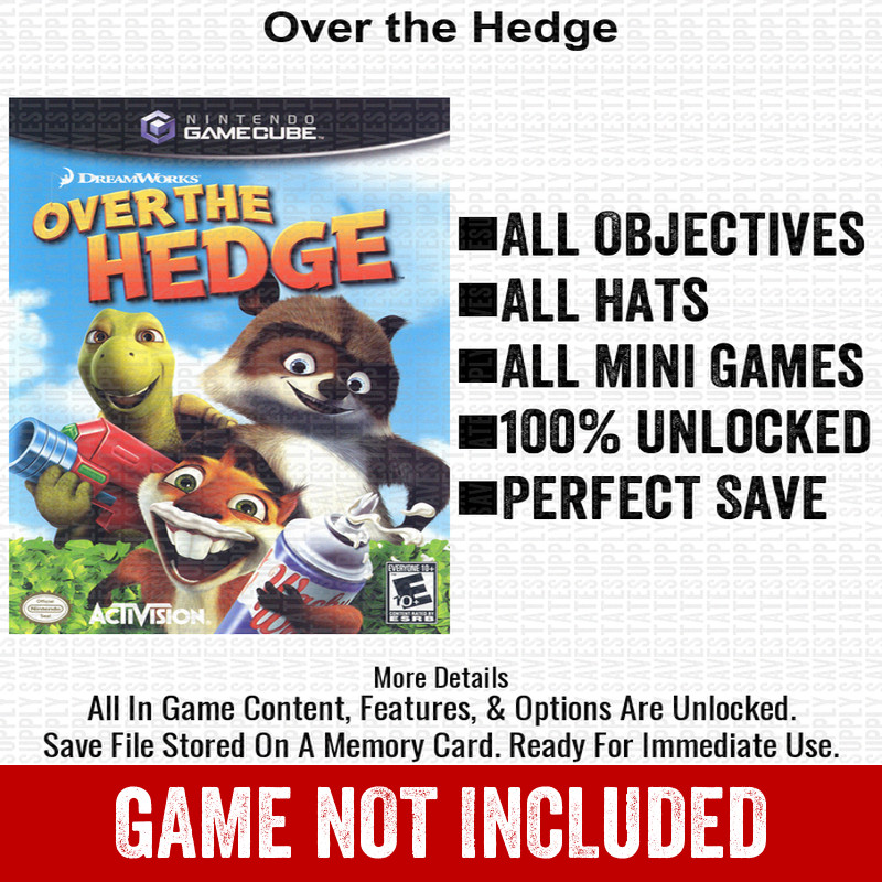 Over the Hedge 100% Nintendo GameCube Memory Card Save CHEATS