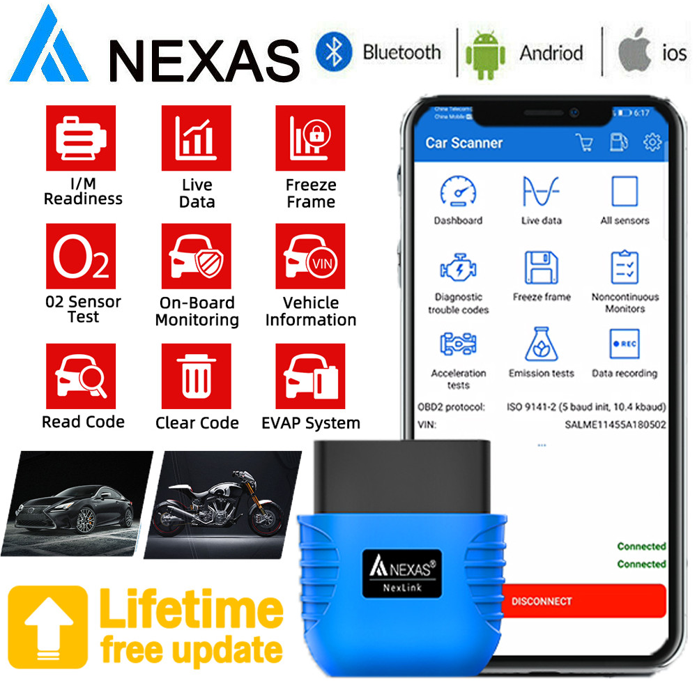 NEXAS NexLink Car Bluetooth OBD2 Scanner Diagnostic Scan Tool for IOS Android