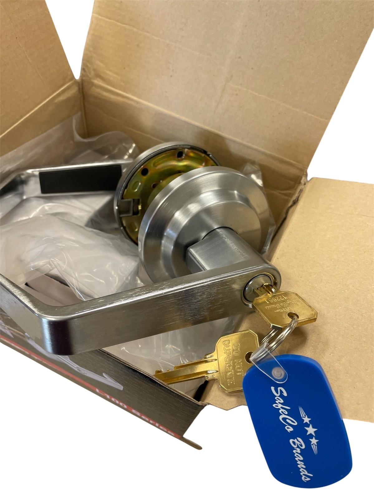 SafeCo Brands Grade 2 Entrance Lever Lockset w/Restricted Keyway