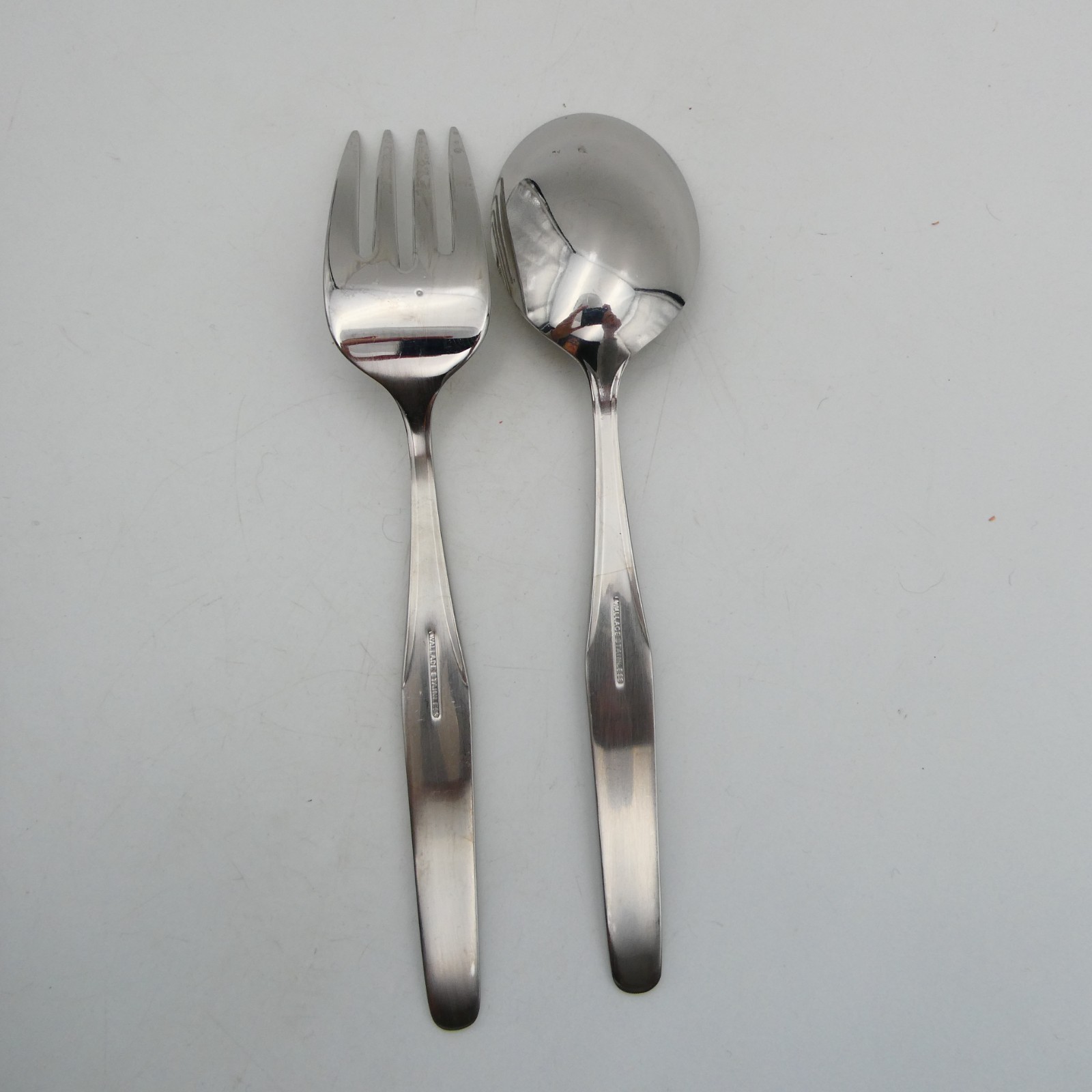 Wallace NORTH SHORE Stainless Steel Serving Spoon and Fork 8 inch