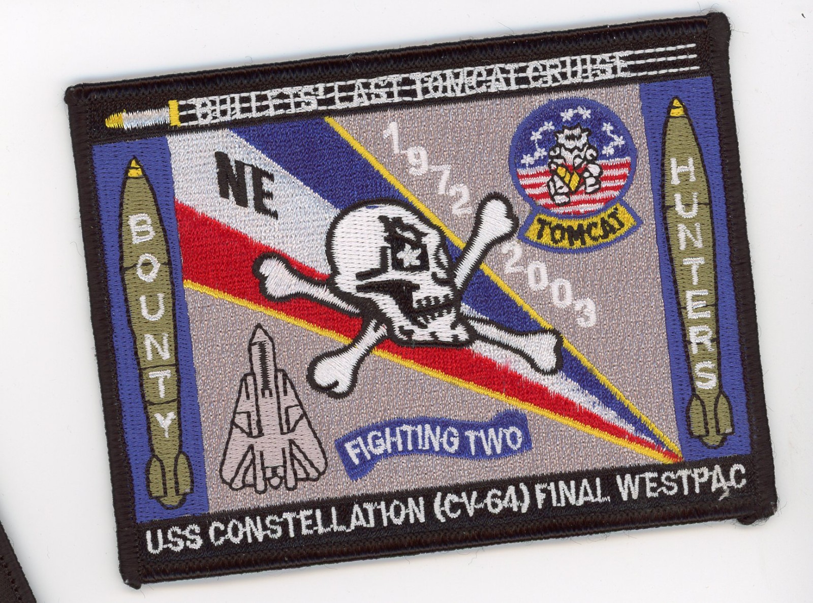 PATCH USN F-14 TOMCAT VF-2 BOUNTY HUNTERS LAST BULLET IRON ON PARCHE
