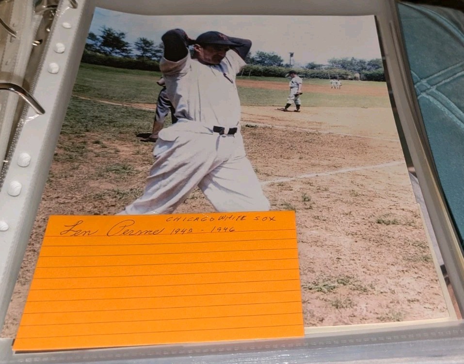 Len Perme Chicago White Sox Signed Cut With 8x10 Photo W/Our COA