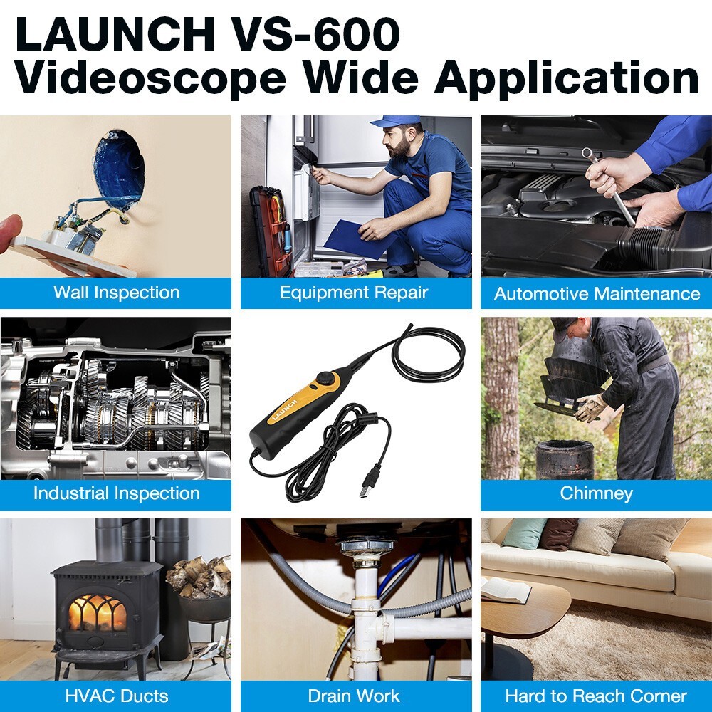 Launch Tech VSP-600 Inspection Camera Videoscope Borescope 5mm USB View&Capture*
