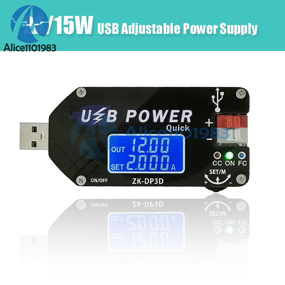 Digital Control USB Adjustable Power Supply Module CC CV Speed Controller 2A 15W