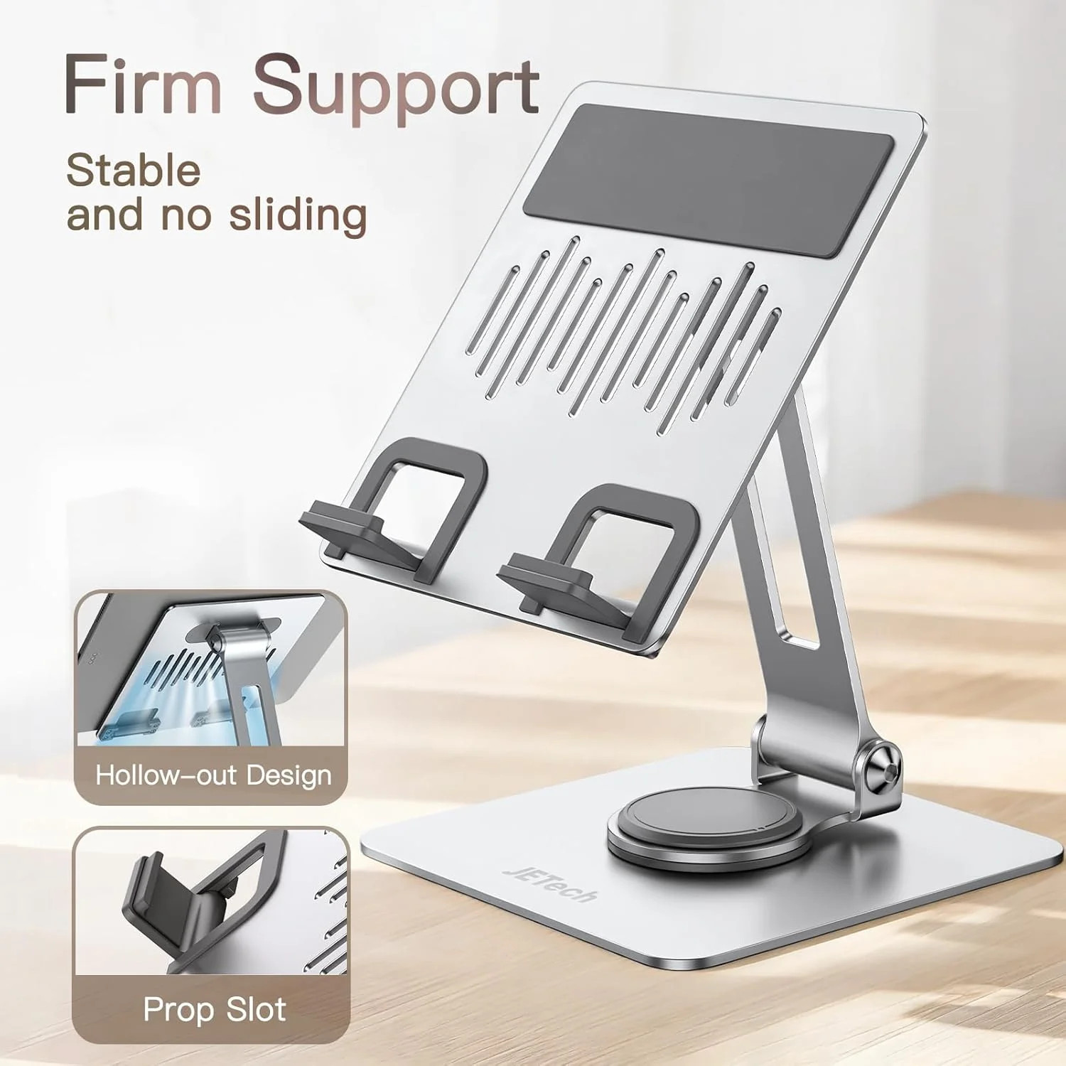 Tablet Stand, Adjustable Swivel Desktop Holder with 360 Degree Rotating B