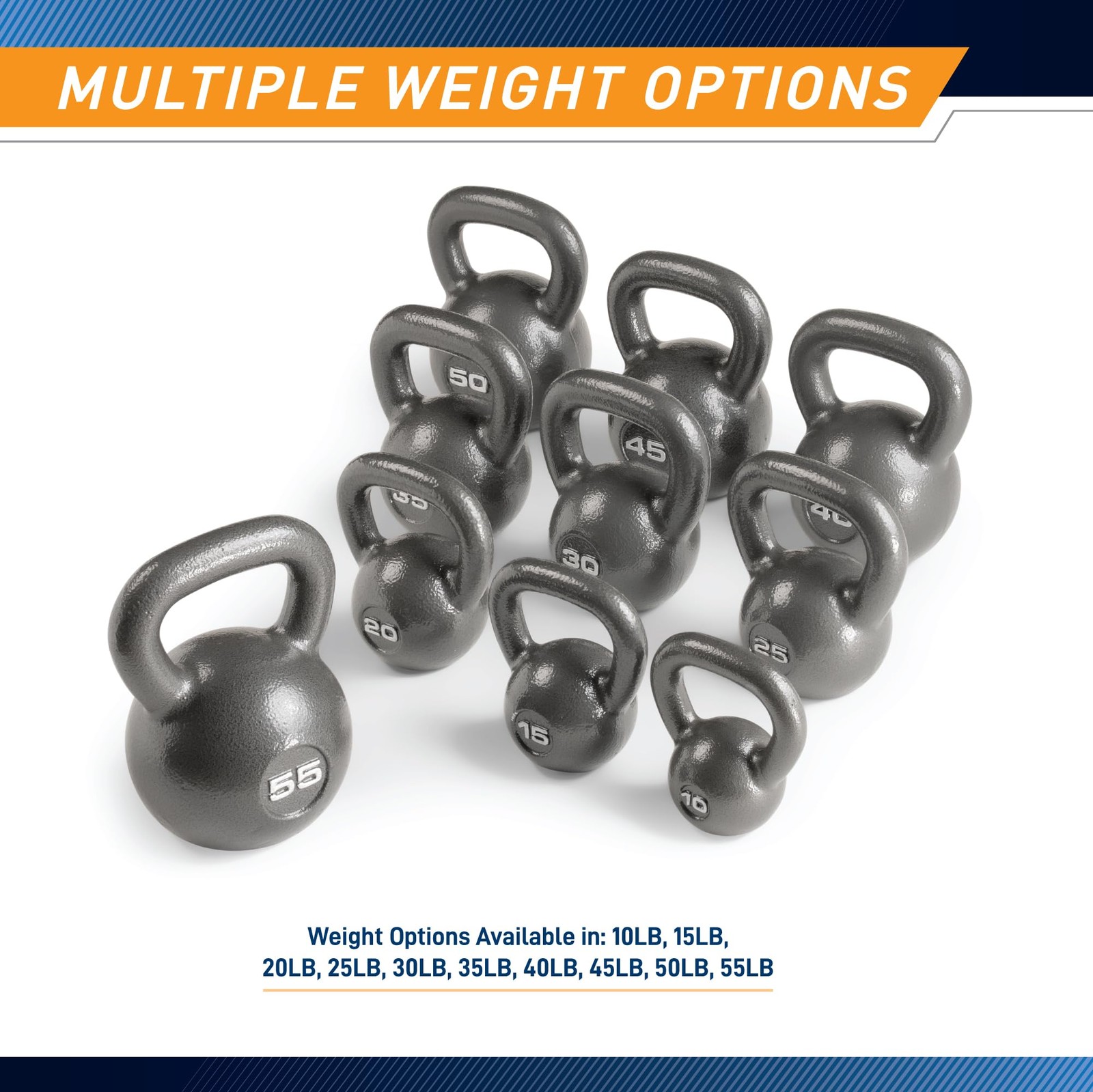 HKB-015 Hammertone Kettle Bell, 15 lb,Black