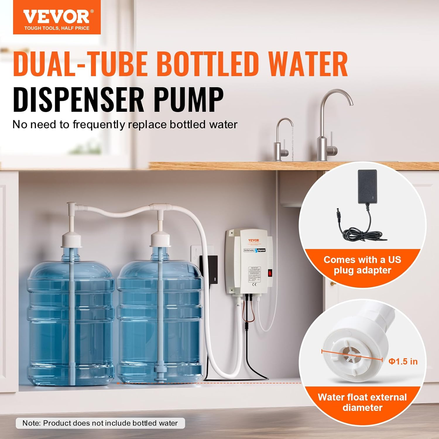 Bottled Water Dispenser Pump System, 2X5 Gallon Dispensing System, Automatic Ele
