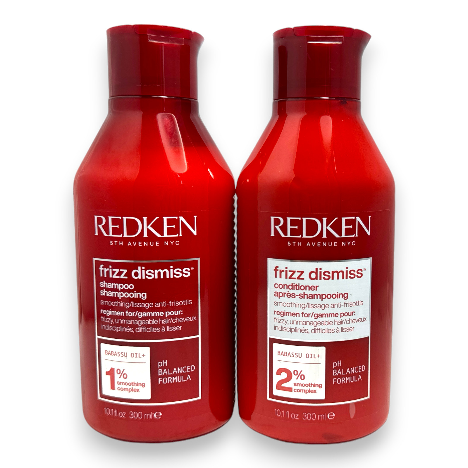 Redken Frizz Dismiss Shampoo/Conditioner 10.1fl.oz./300ml New; LOT OF 2