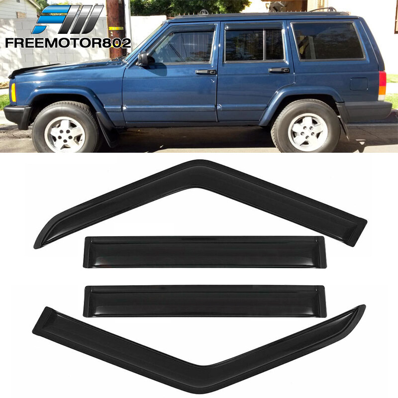 Fits 84-01 Cherokee XJ BJ Slim Style4PCS Window Visors Rain Sun Guard Deflector