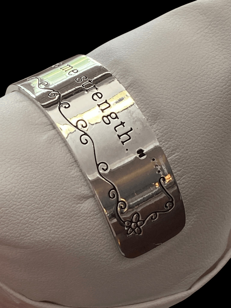 Scripture Bracelet Cuff Silver Plated