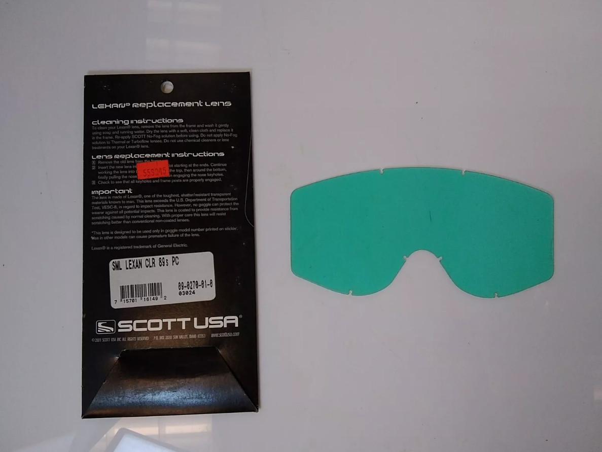 SCOTT USA 89S Kids Youth Clear Goggle Replacement Lens 09-0270-01 090270-CLR