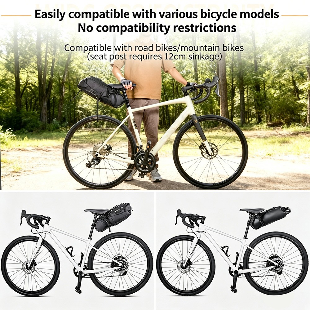 Bicycle Saddlebag Mount Rack Quick Release with 7L Bag Under Seat Bag Bracket US