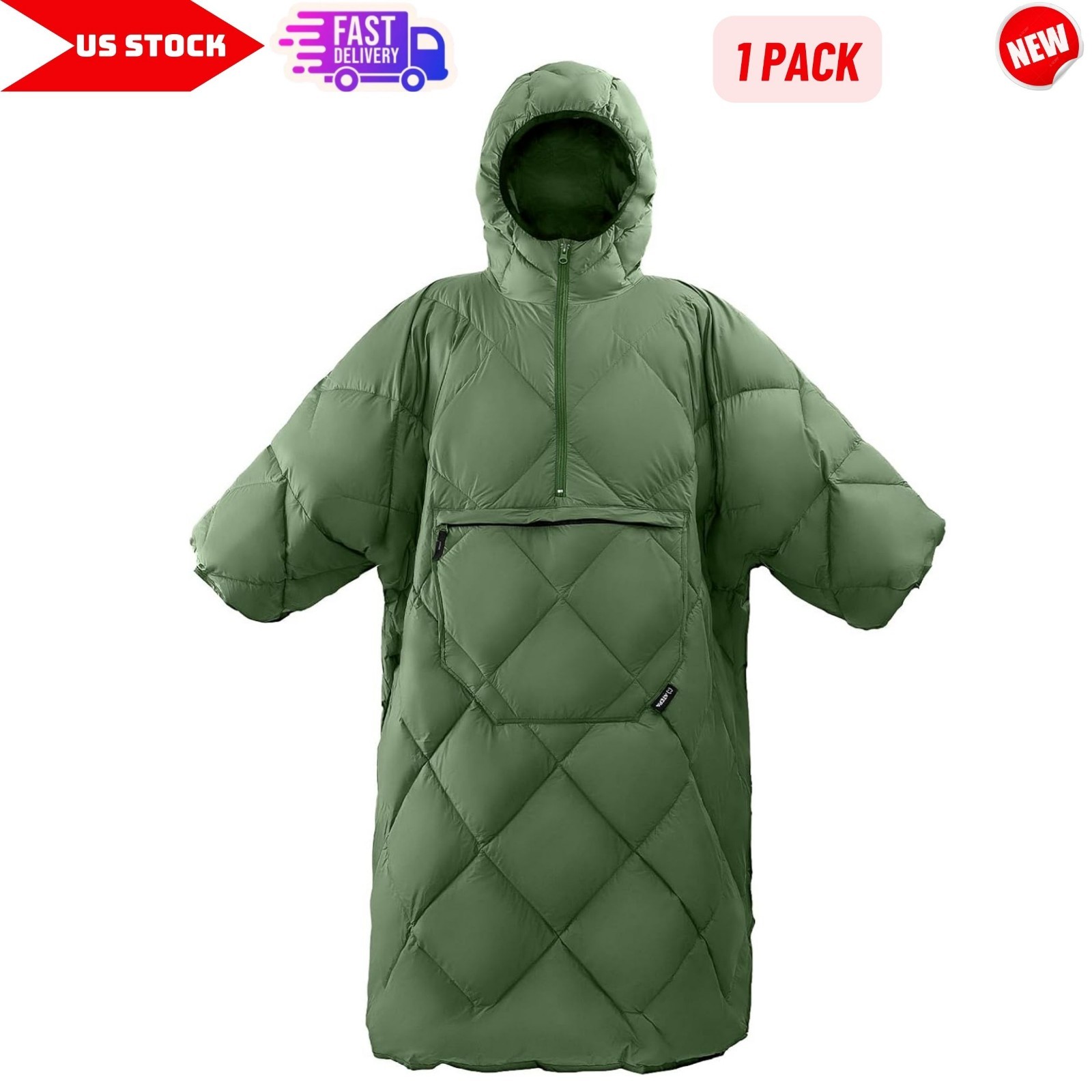 Wearable Sleeping Bag, Recycled Warm Winter Camping Wearable Blanket Poncho
