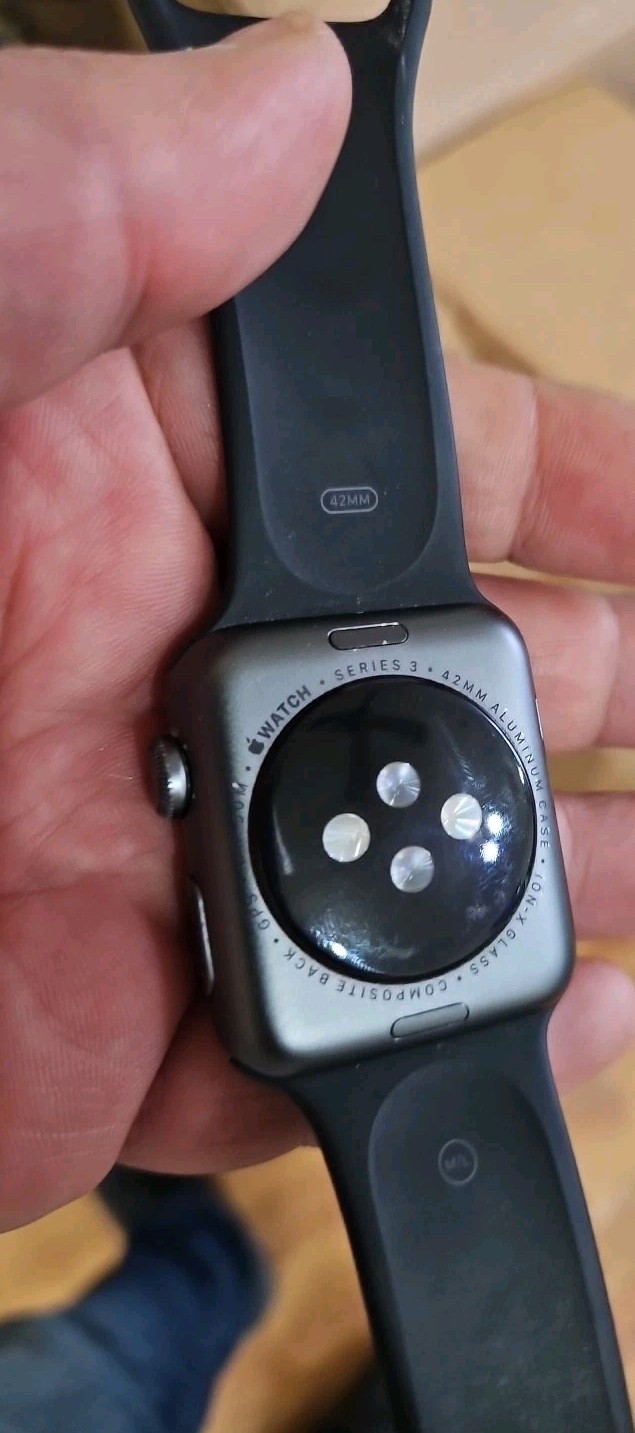 Apple Watch Series 3 42mm GPS Gray Aluminum Case w/ Black Sport Band Smartwatch