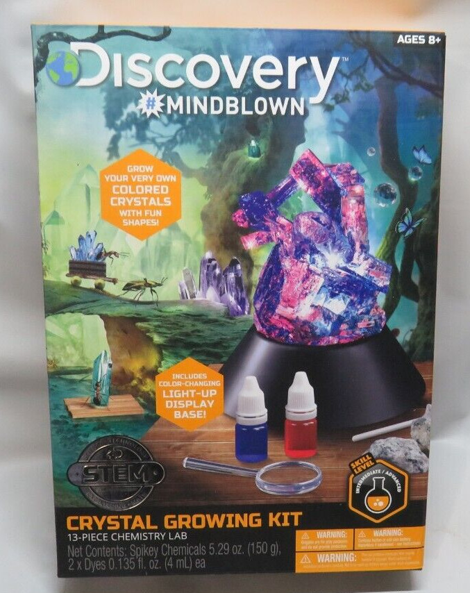 NEW DISCOVERY #MINDBLOWN CRYSTAL GROWING KIT 13 PIECE  2 CRYSTAL COLOR INCLUDED