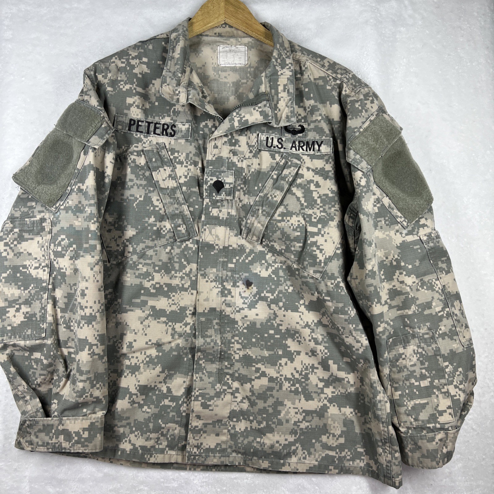 US Army Camo Combat Coat Jacket Medium Uniform Green Digital Military Full Zip