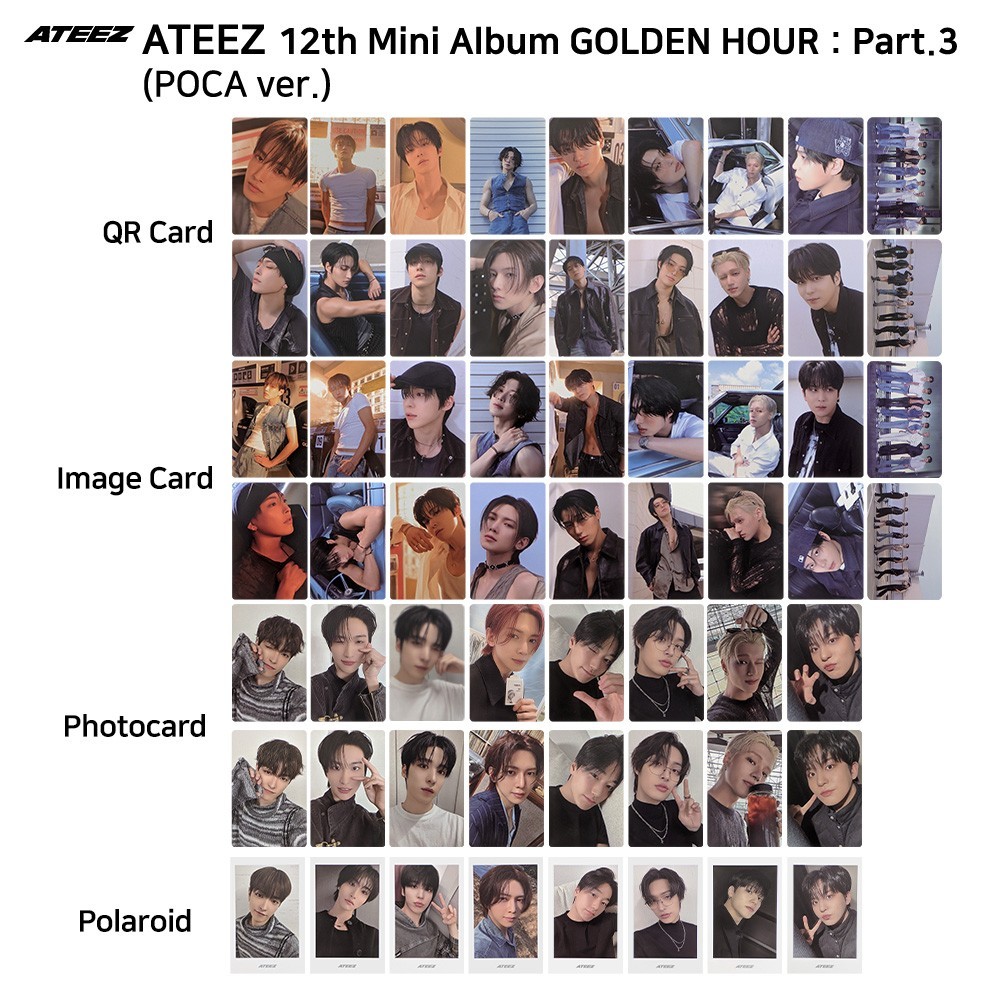 ATEEZ 12th Mini Golden Hour Part.3 POCA ver. Official Photocard QR Image Card