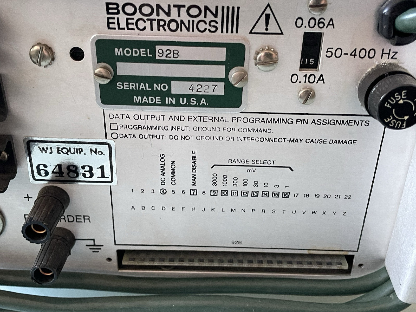 Boonton RF Millivolt Meter Model 92B No Probe Powers On As Is