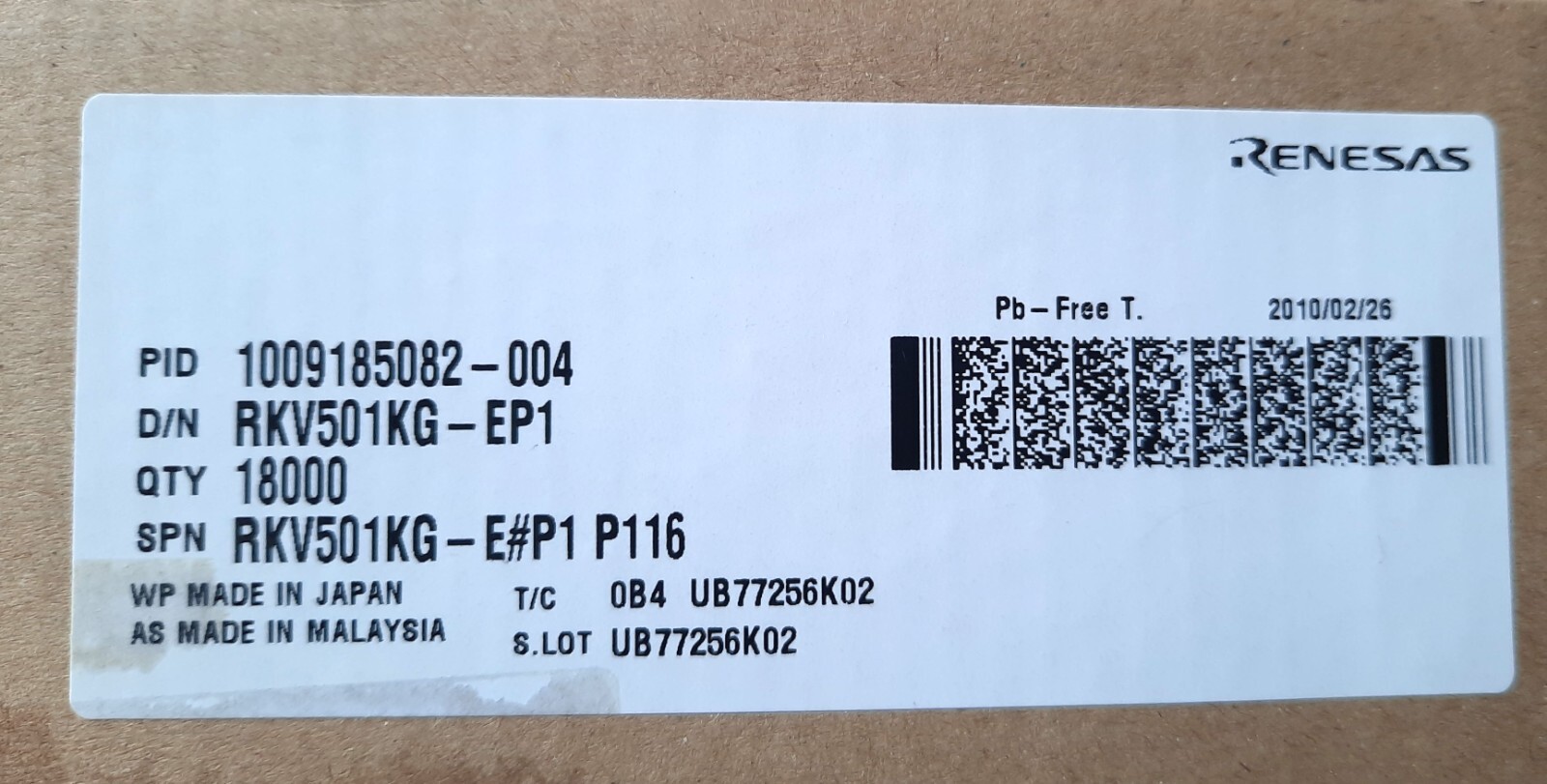3000 pcs (1 reel) RKV501KG (= BB170) Variable Capacitance Diode, Varactor Diode