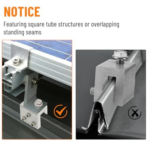 12PCS Standing Seam Roof Clamps, Metal Roof Fixing Clamps, Racking 12 Pack