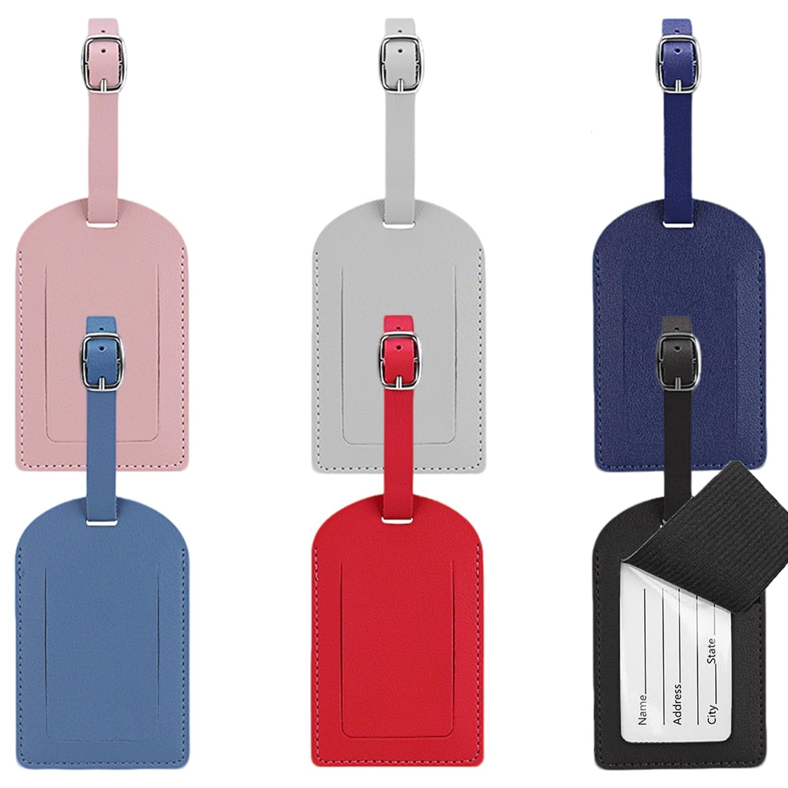 Leather Luggage Tags, 6 Pack Luggage Tags for Suitcases, Travel Tags for Lugg...