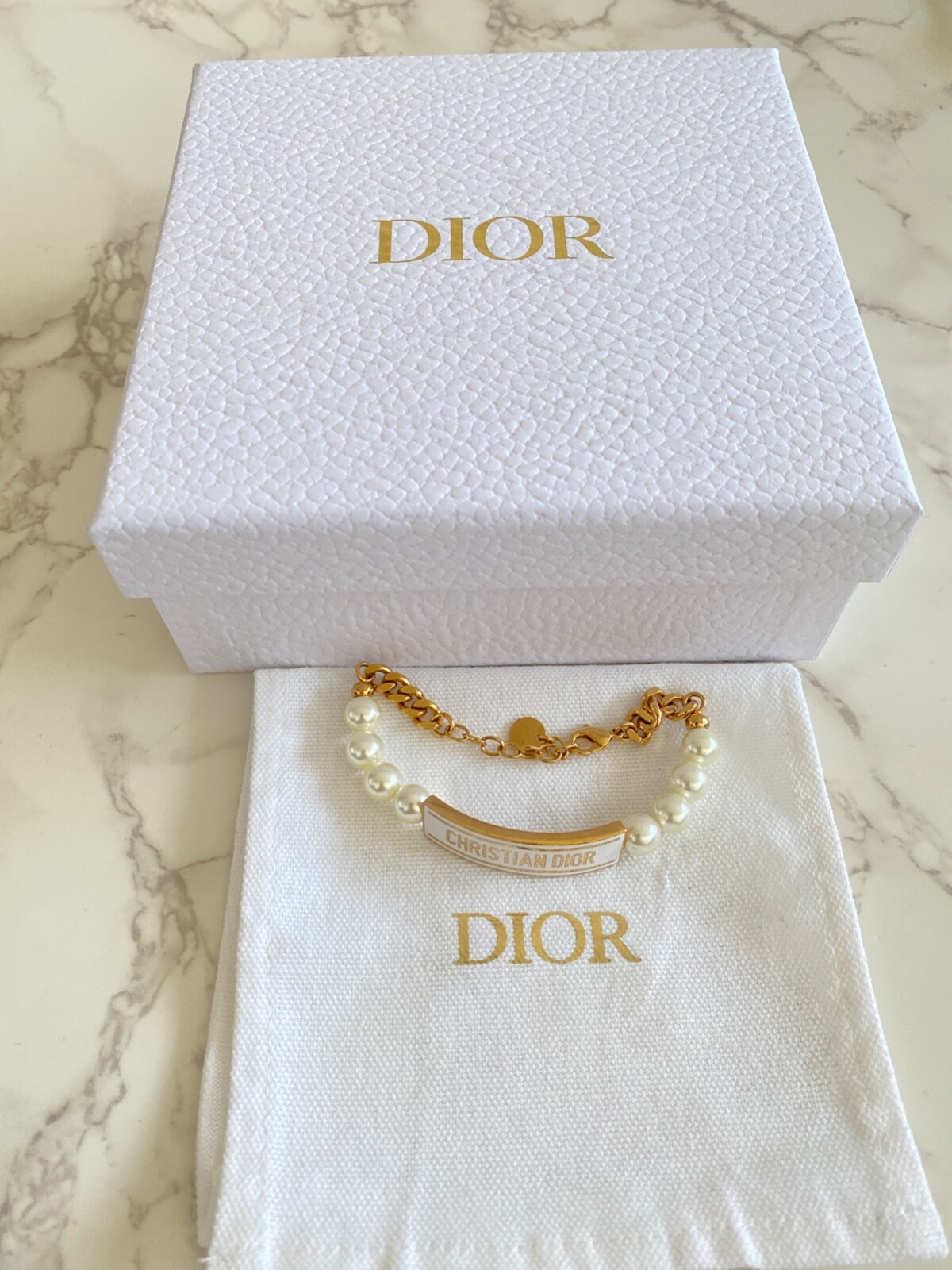 New Authentic Christian Dior Dior-ID Pearl Bracelet Accessory Fashion Jewellery