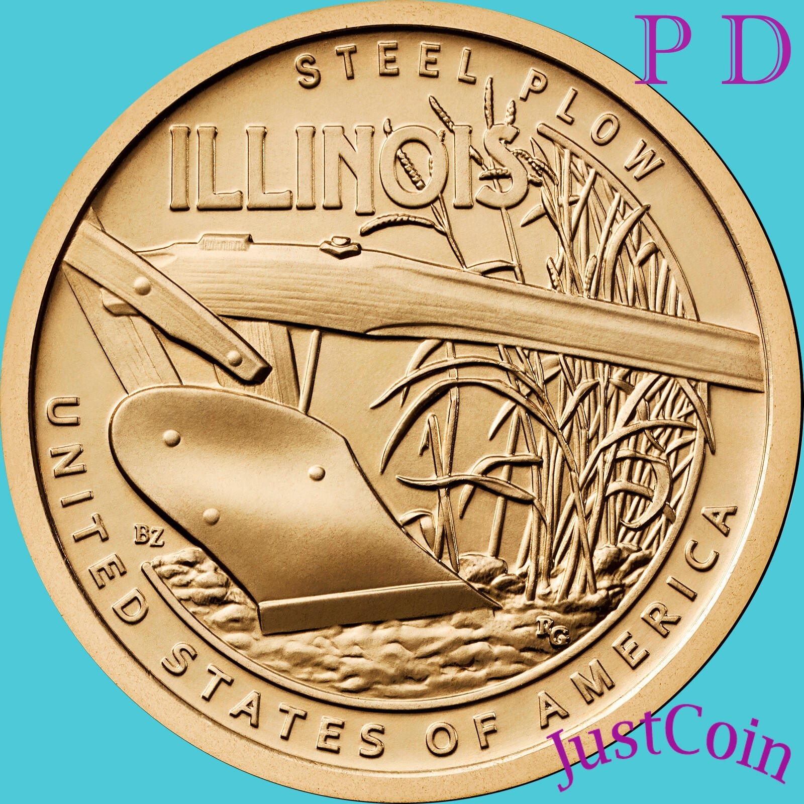 2024 P&D ILLINOIS (IL) INNOVATION STEEL PLOW  TWO UNCIRCULATED DOLLARS SET