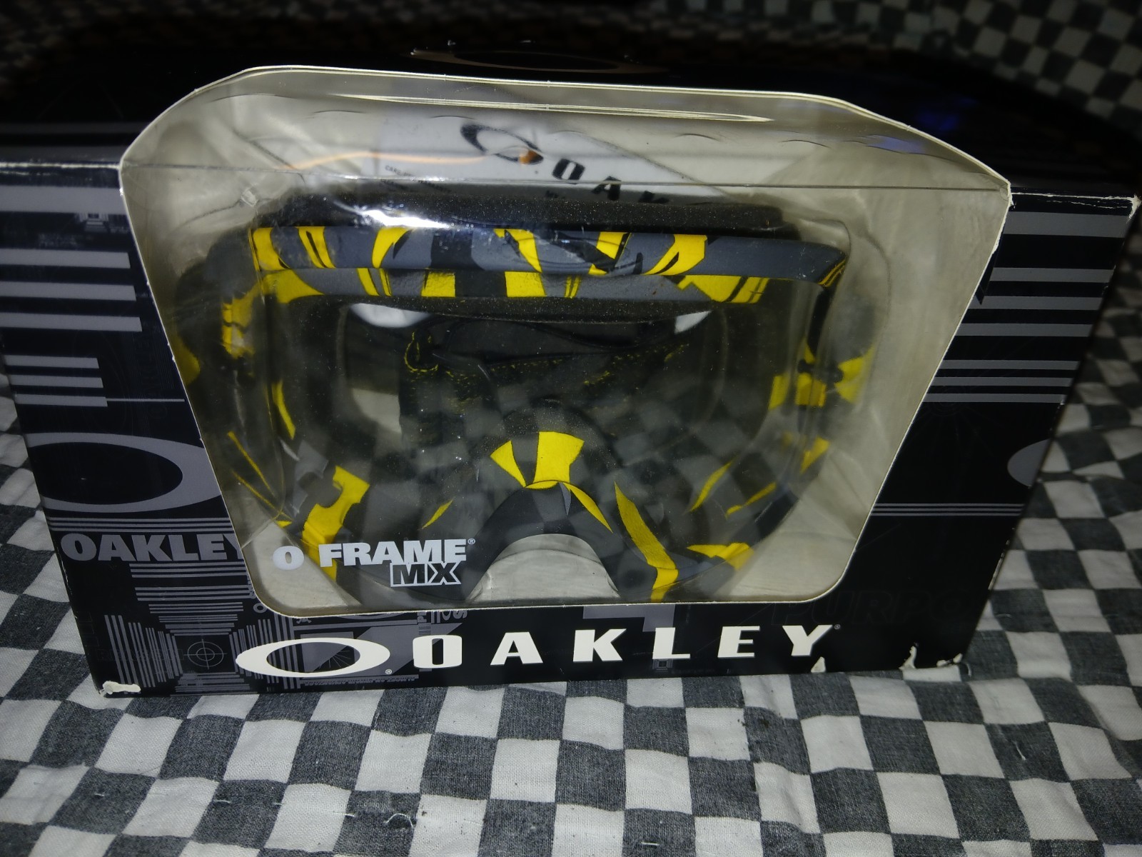 Nos Oakley Mx O Frame Mx Intimidator  Gun Metal / Yellow Clear Goggles