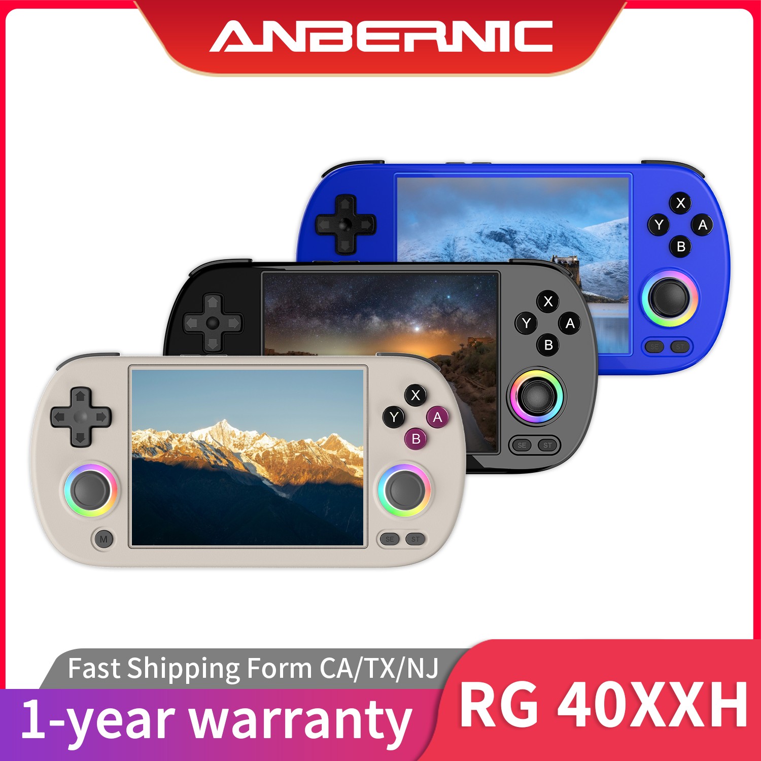ANBERNIC RG40XX H handheld Game Console 4.0-inch IPS Screen 64G 5K+ Games Gifts