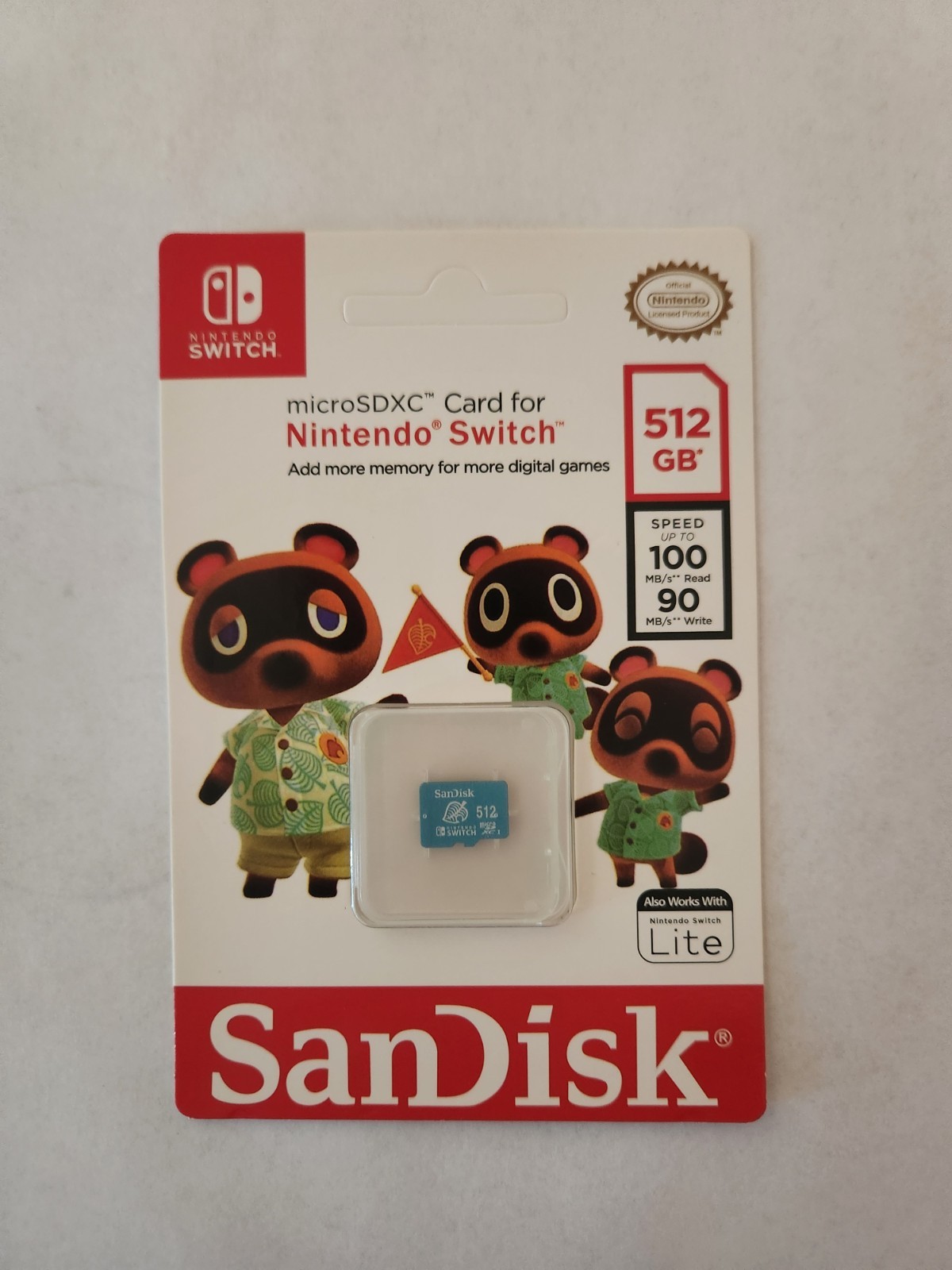 SanDisk Nintendo Switch microSDXC Card 512GB Green Animal Crossing Pattern New