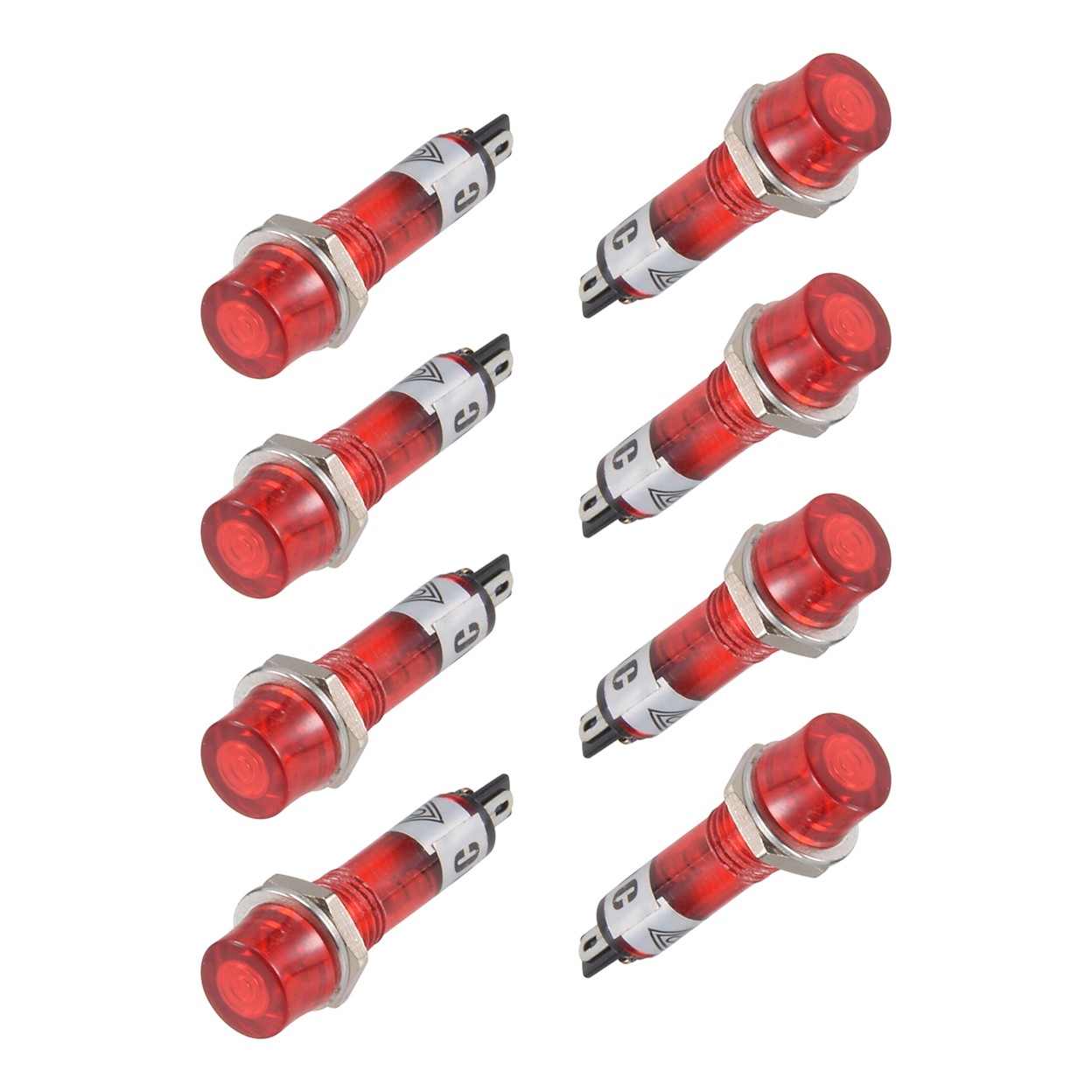 DC12V Signal Indicator Dash Light LED Bulb XD7-1 Red 7mm 9/32" Panel Mount 10Pcs