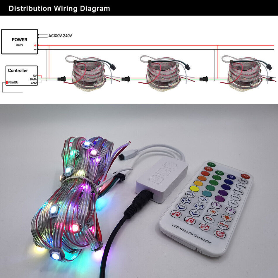 WS2812B RGB LED Module String Panel Pre-soldered on Heatsink with 9cm Wire 50PCS