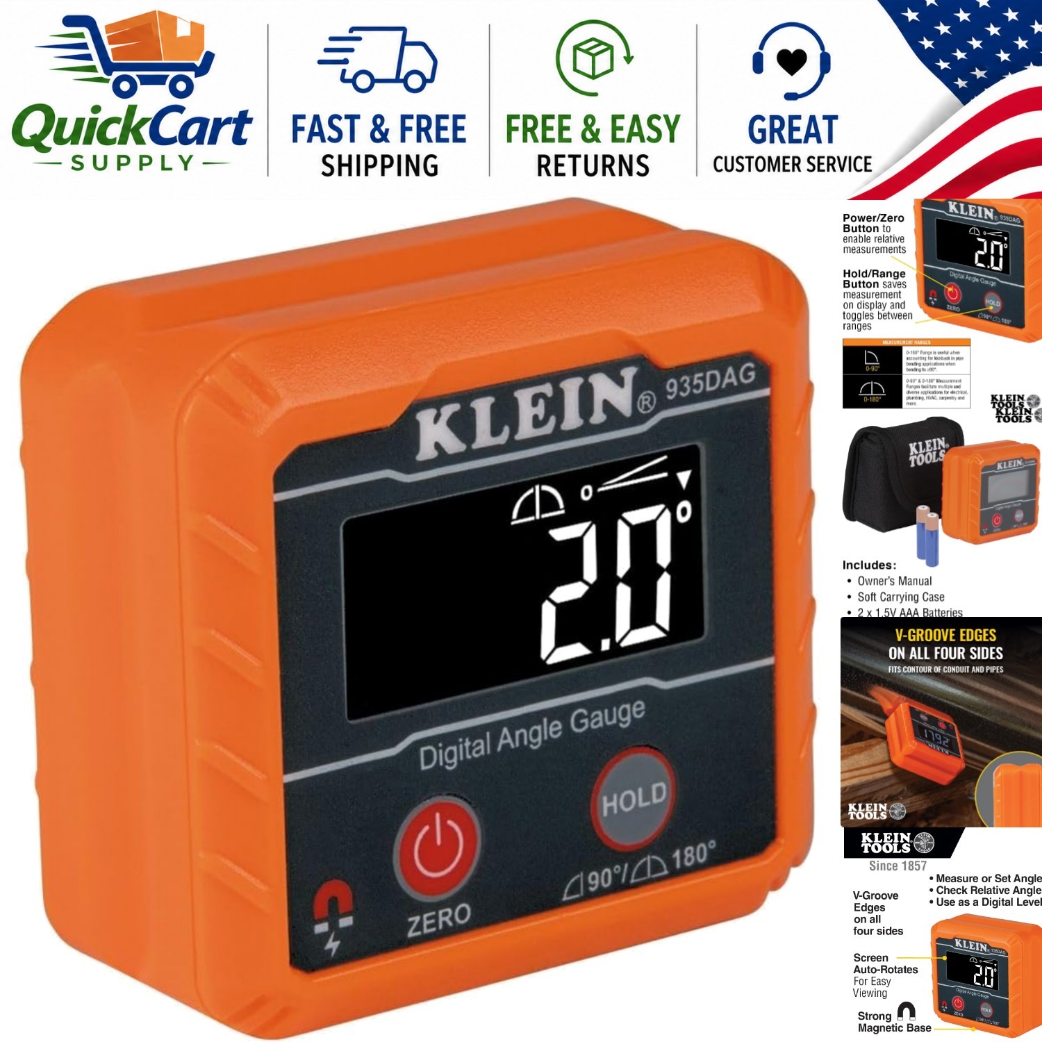 Klein Tools 935DAG Digital Level - Magnetic Base, Compact & Lightweight Design