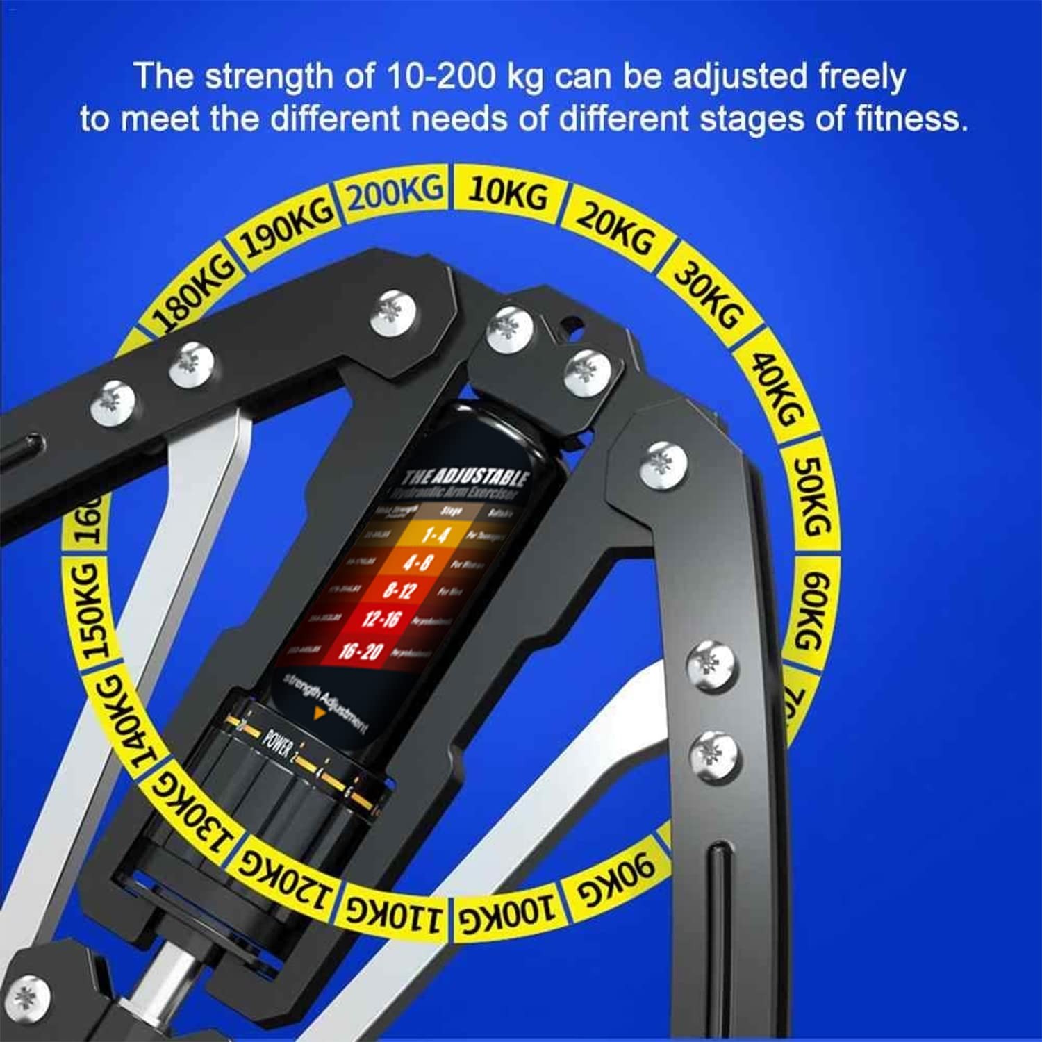 Twister Arm Exerciser with Counter Display-Adjustable 22-440lbs Hydraulic Pow...