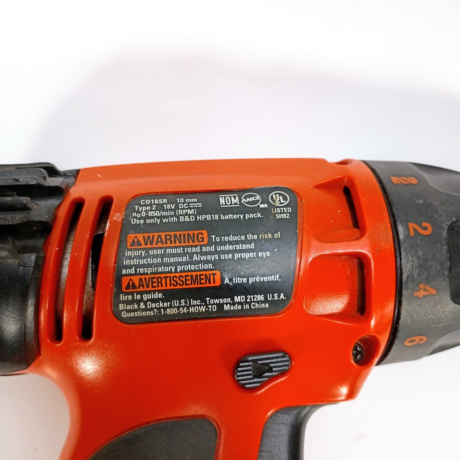 Black & Decker 18V Quick Connect Cordless Drill CD18SR Type 2 Bare Tool ONLY