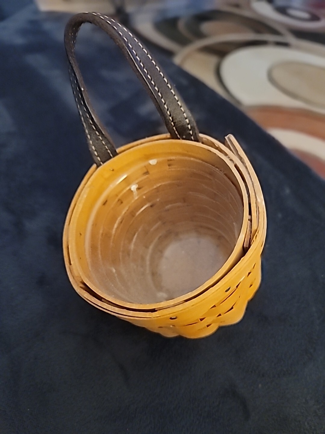 longebarger basket Extra Small 2001 With  Liner Great For Cotton Swabs