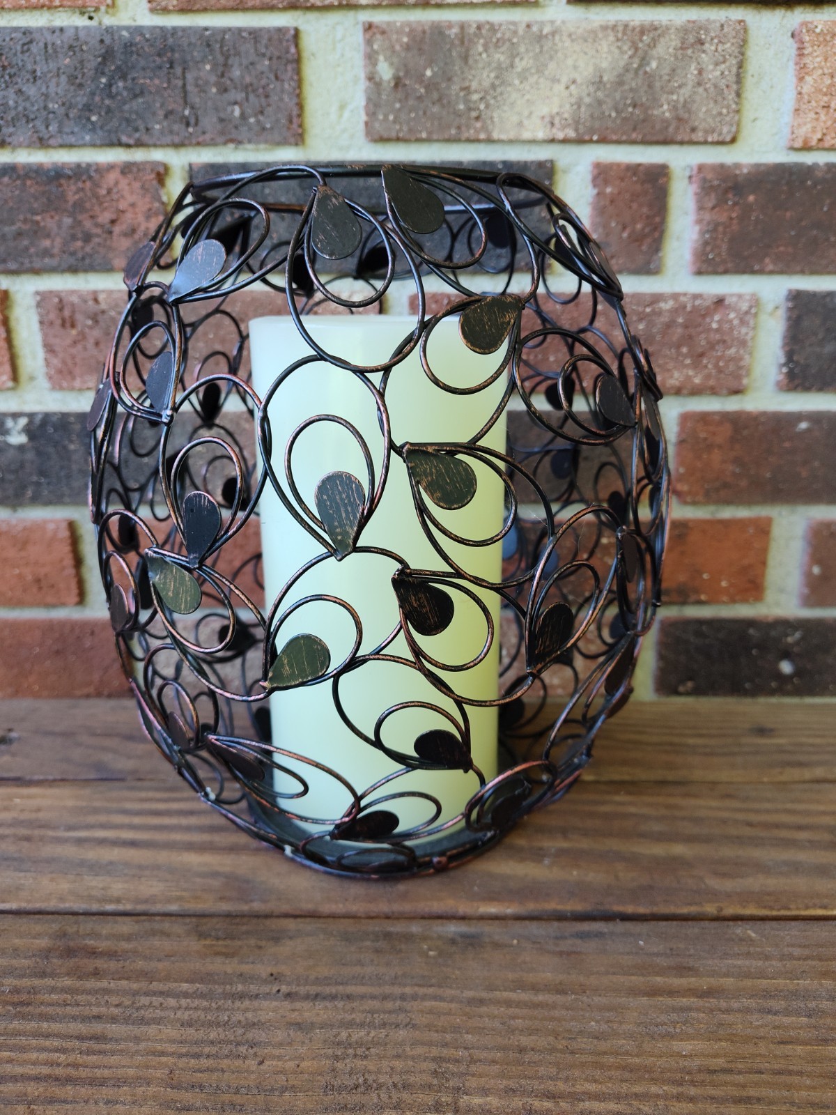 Metal Globe with Flower Design Pattern from Kirklands WBattery Operated Candle