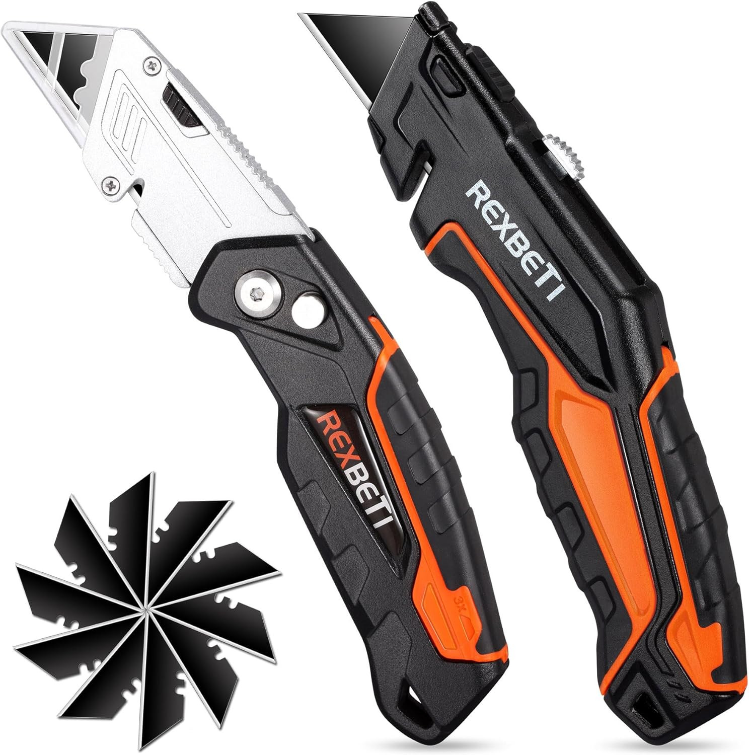 2-Pack Utility Knife, SK5 Heavy Duty Retractable Box Cutter for Cartons, Cardboa