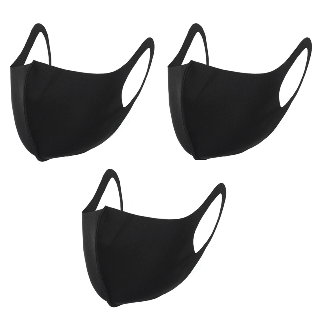 Face Masks Set of 3 Black
