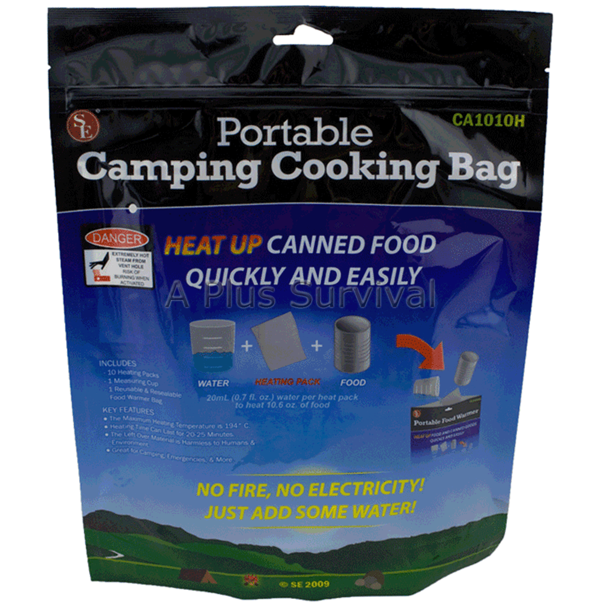 2 Pack of Portable Camping Hiking Cooking Bag w/ 10 Heating Pads Survival Kits