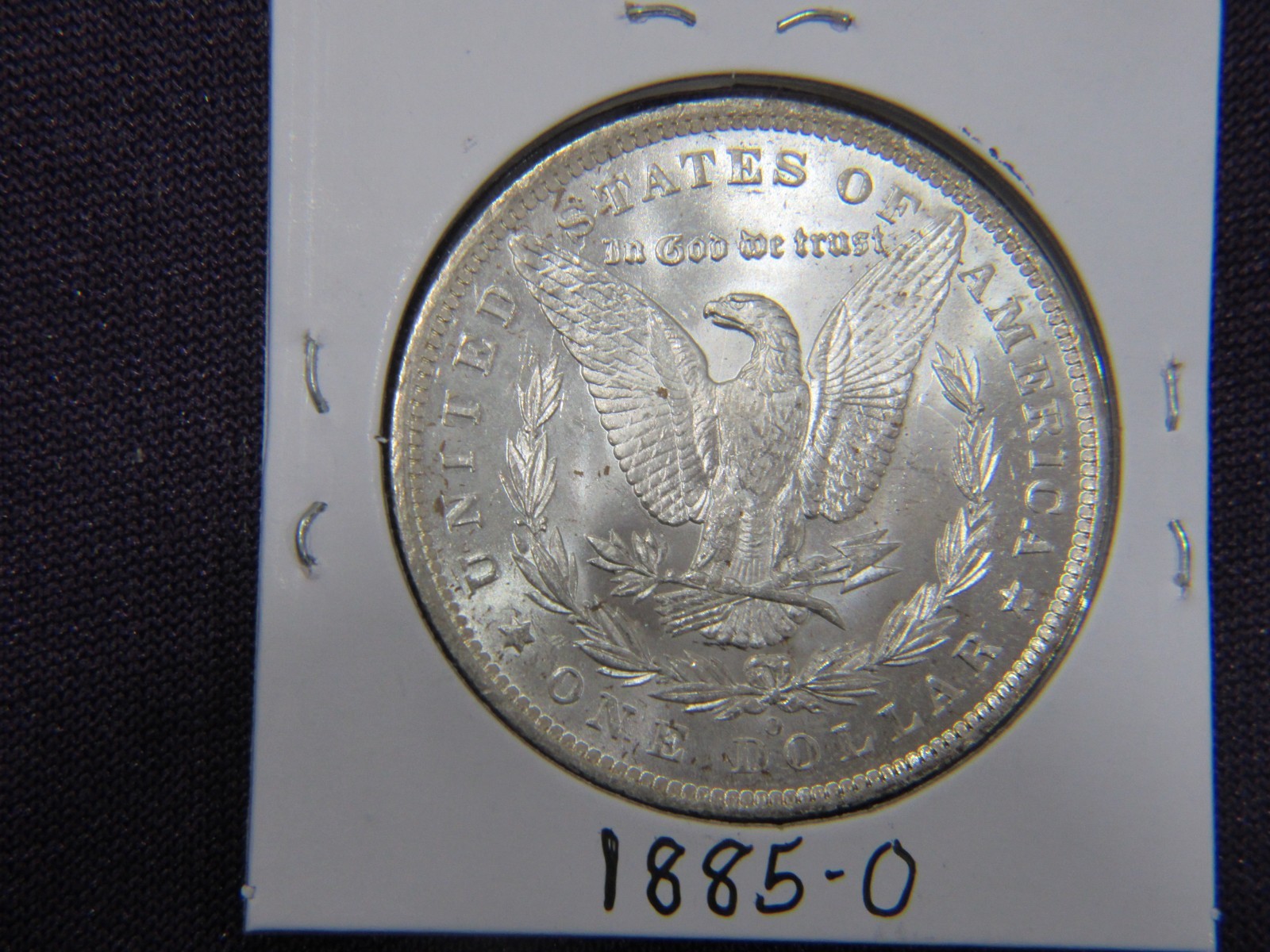 1885-O Morgan dollar in choice B.U.+ condition