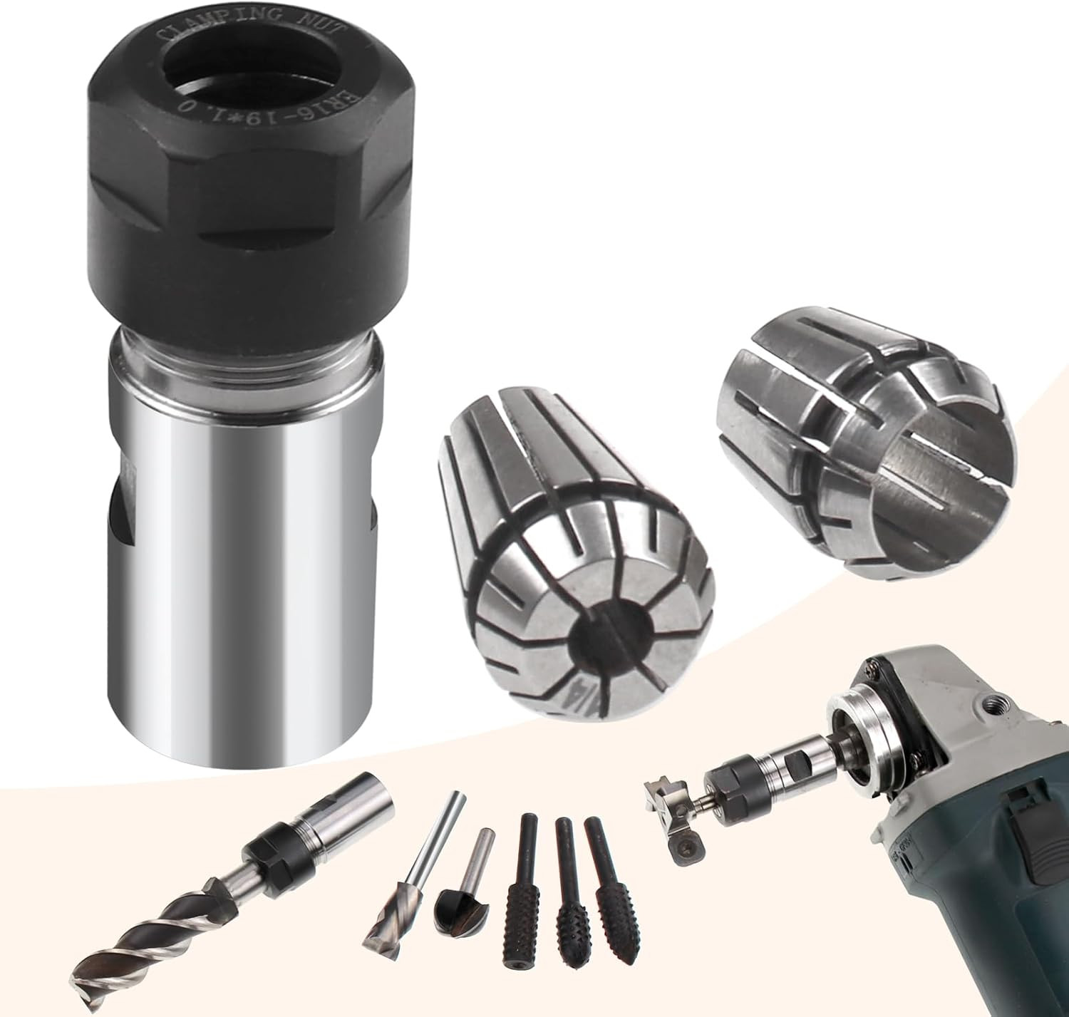 5/8"-11 Thread Angle Grinder Extension Shaft Set Electric Drill Conversion Colle