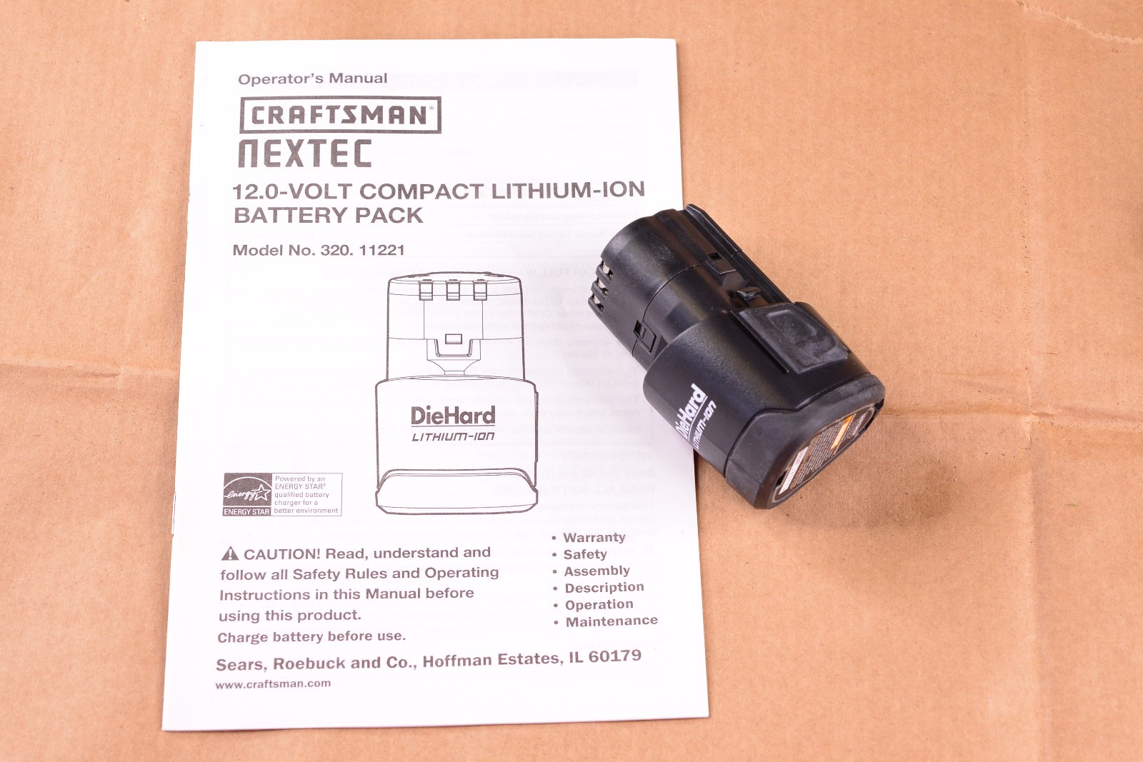Craftsman 12V (Volt) Nextec Compact Lithium-Ion Battery 320.11221 (loose)