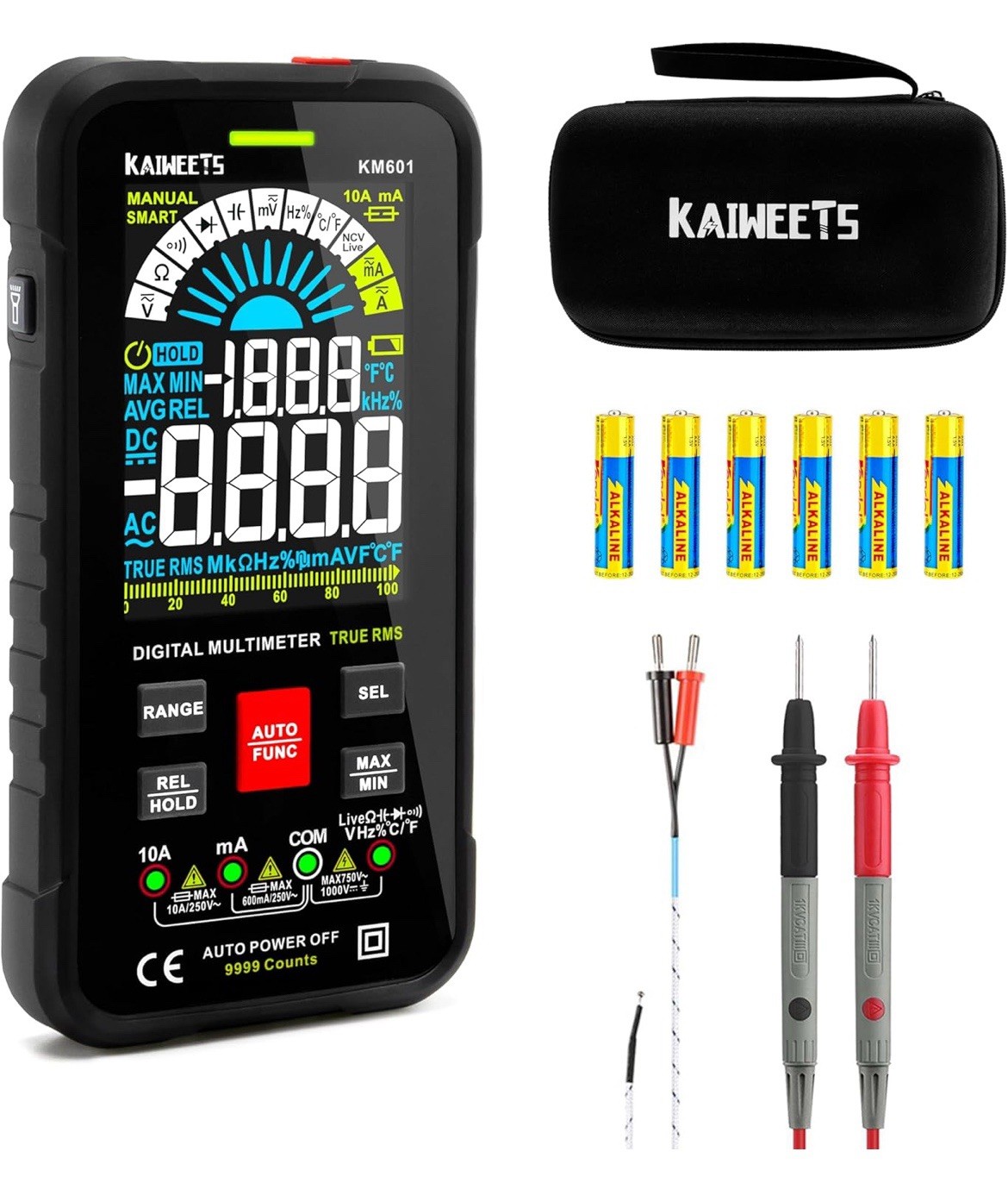 KM601 Digital Multimeter Voltmeter Smart Electrical Tester Measures Voltage