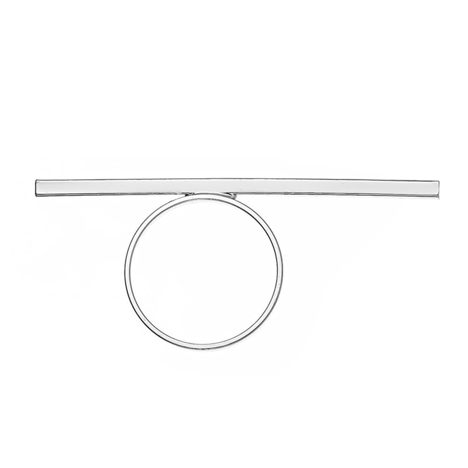 MINGHUA Silver Bar Geometric Square Finger Ring for Women Girls Party Gift