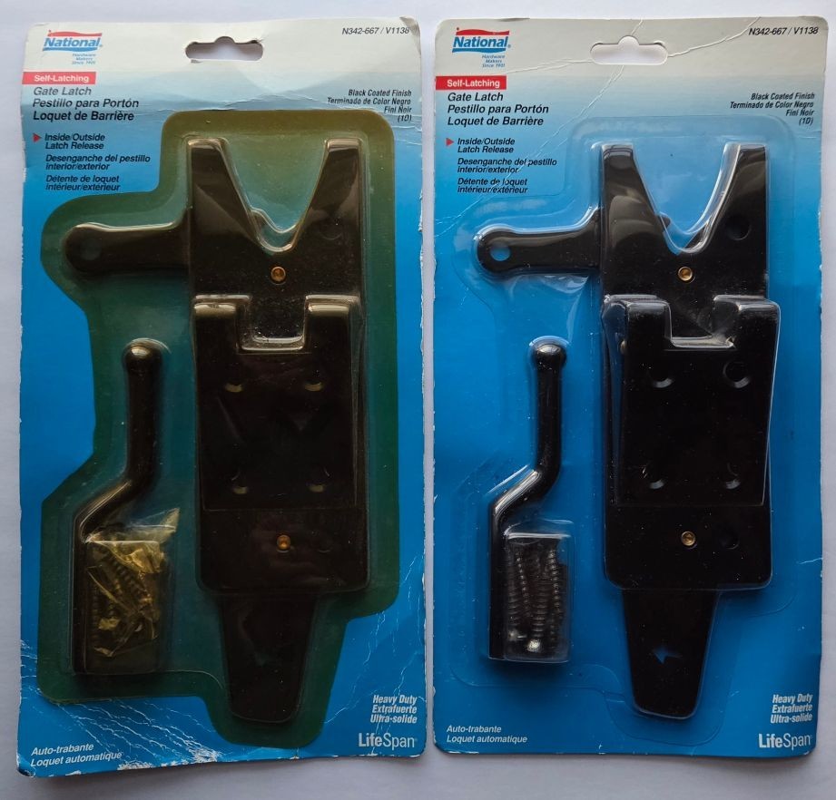 Gate Latch - Self Latching,  Qty of 2,  N342-667 / V1128, Black, National Hdwe.