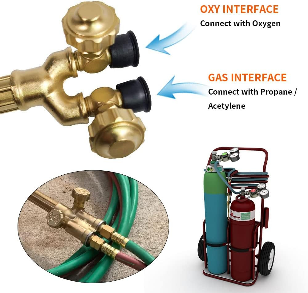 Heavy Duty Cutting Torch, Oxygen Propane Acetylene Welding Torch Flame Torch Han