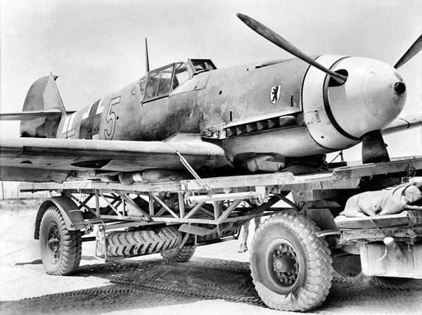 WW2 WWII Photo German Luftwaffe Bf109 Fighter on Trailer World War Two / 6215