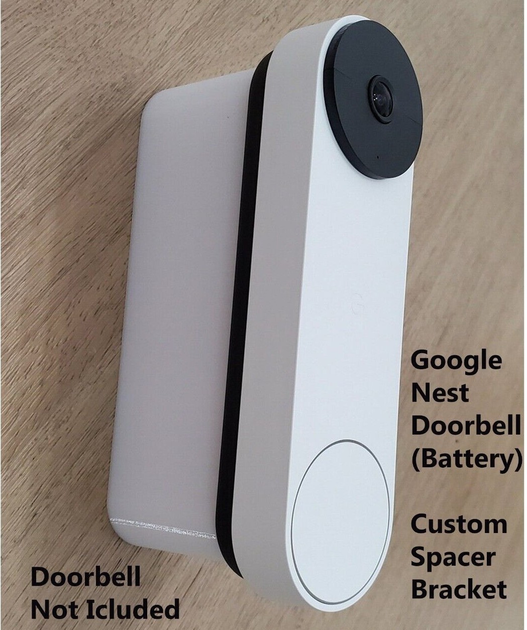 Google Nest Doorbell Battery Custom Spacer Mounting Bracket 0.5"-3.5" 3D Printed
