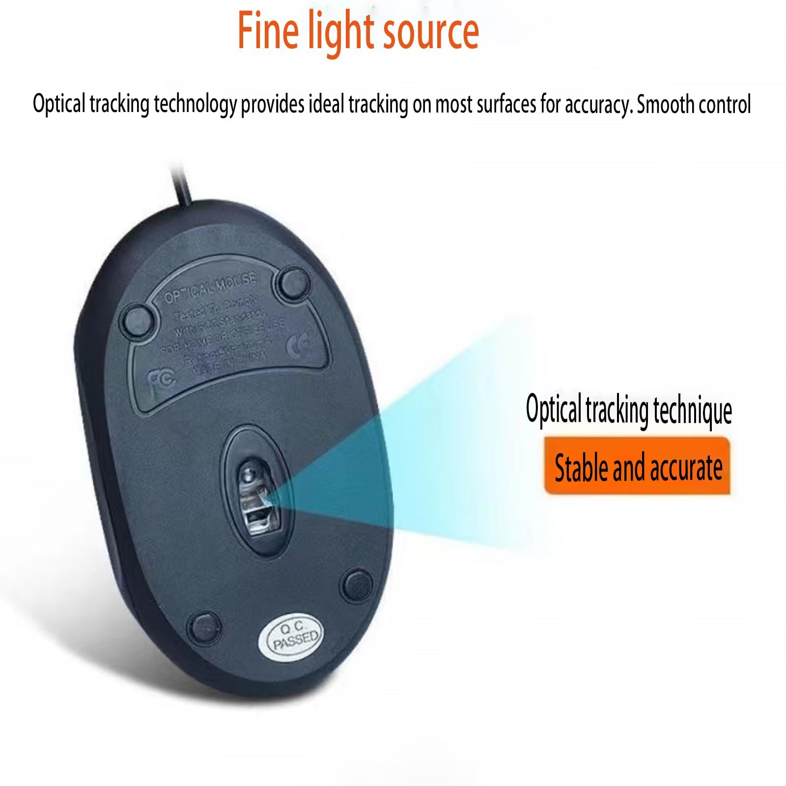 2 Pack Wired Mini Optical Mouse Computer Ergonomic 2 pack black